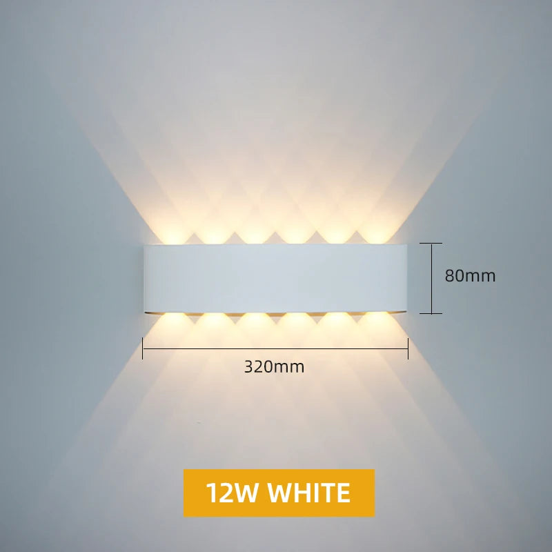 Aluminum LED Wall Lamp Waterproof IP65 Outdoor Garden Lights 8W 12W Interior Wall Light for Bedroom Living Room Stairs Lighting - Dreamy-Designs Store Online