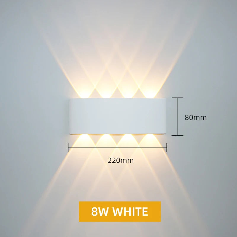 Aluminum LED Wall Lamp Waterproof IP65 Outdoor Garden Lights 8W 12W Interior Wall Light for Bedroom Living Room Stairs Lighting - Dreamy-Designs Store Online