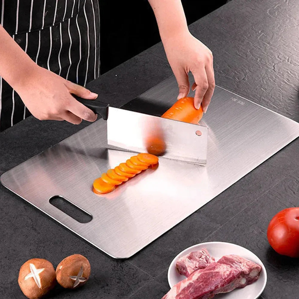 316 Stainless Steel Double-Sided Cutting Board / Chopping Block / Kneading Dough Board (Rectangle, Thickened, Eco-Friendly) For Kitchen & Household Use - Dreamy-Designs Store Online