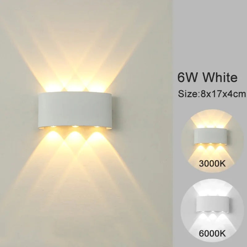 LED Wall Sconces Modern Indoor Outdoor Lamp, White Up Down Wall Mount Lights for Living Room Hallway Bedroom Decor - Dreamy-Designs Store Online