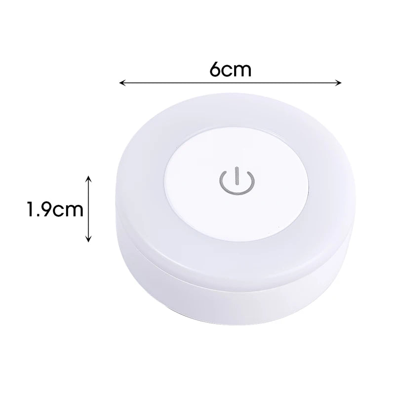 Mini LED Touch Sensor Night Lights USB Rechargeable Kitchen Bedroom Magnetic Base Wall Light Round Portable Dimming Night Lamp - Dreamy-Designs Store Online