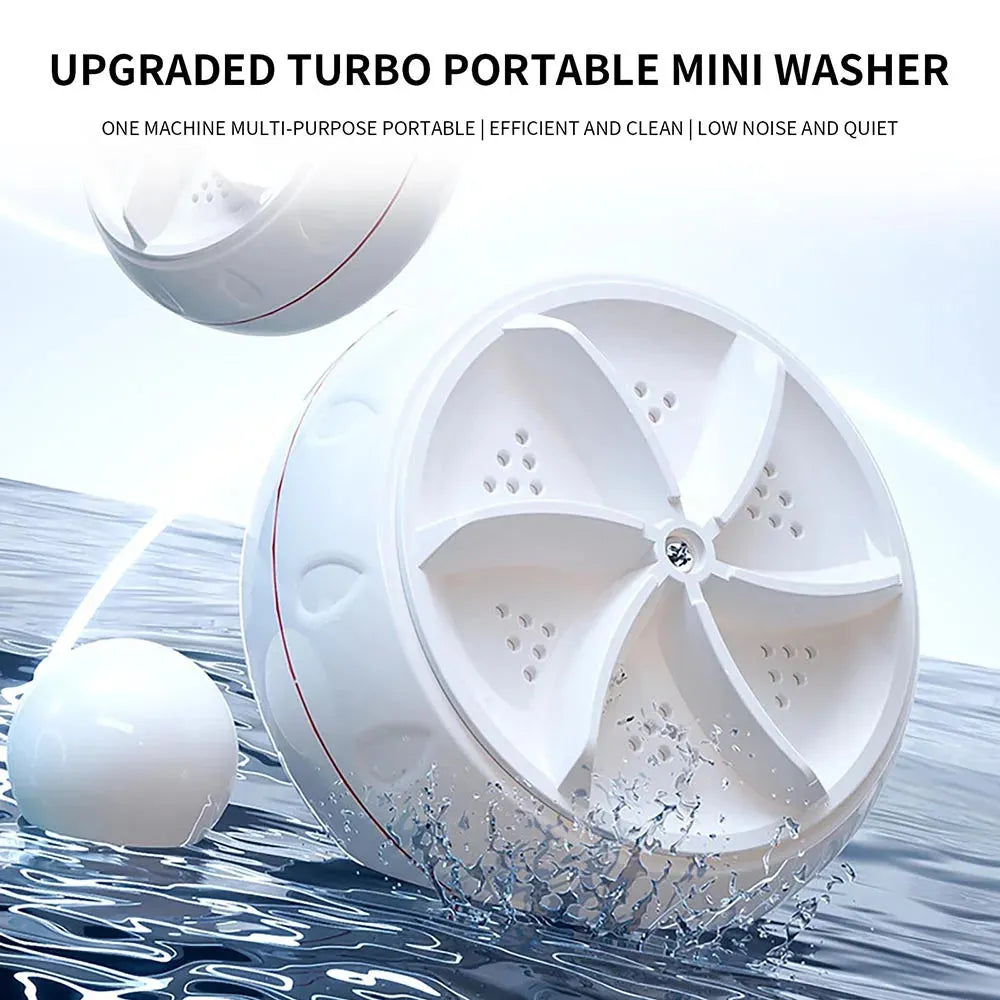 60W Portable Turbo Washing Machine (High Power Mini Ultrasonic Washer) for Baby Clothes, Underwear, Socks / Business Trip, Travel / USB-Powered - Dreamy-Designs Store Online