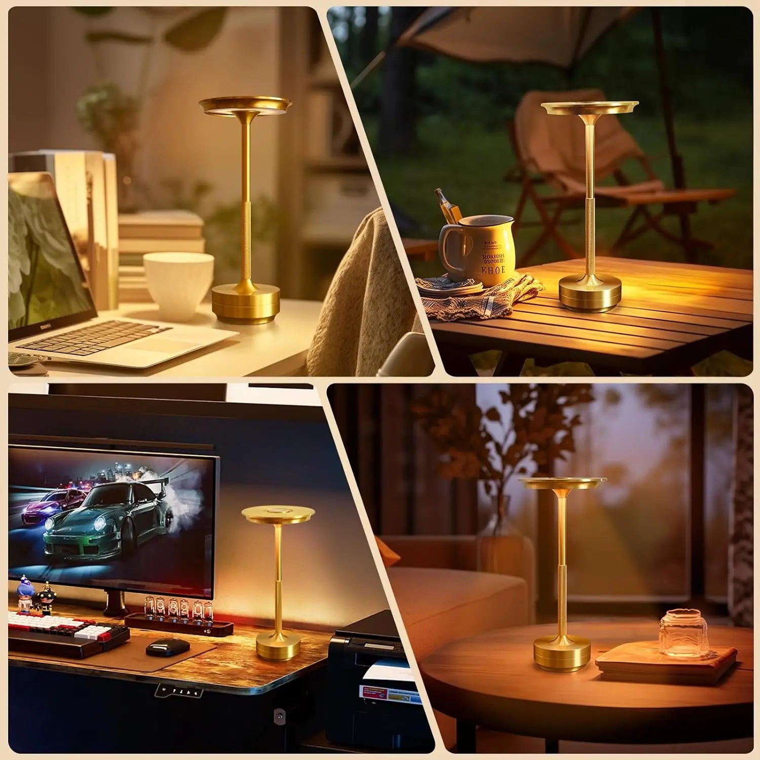 Wierless Simple Charging LED Desk Lamp restaurant Bar Table Lamp Dimming Atmosphere Retro Portable Charging Touch USB Read Lamp - Dreamy-Designs Store Online