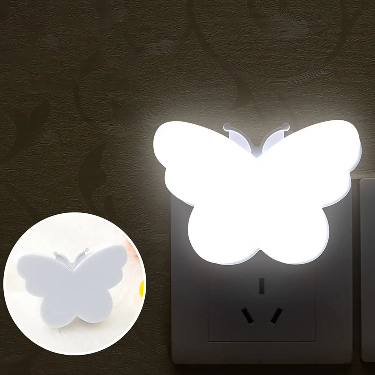 Butterfly Night Light Plug Into Wall Auto Dusk to Dawn Smart Sensor Night Light for Living Room Bedroom Bathroom Kids 220V EU - Dreamy-Designs Store Online