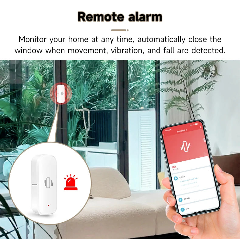 Tuya Smart Life Vibration Sensor ZigBee WiFi Tuya Sensor Monitor App Control Security Protection Zigbee Sensor Motion ShockAlarm