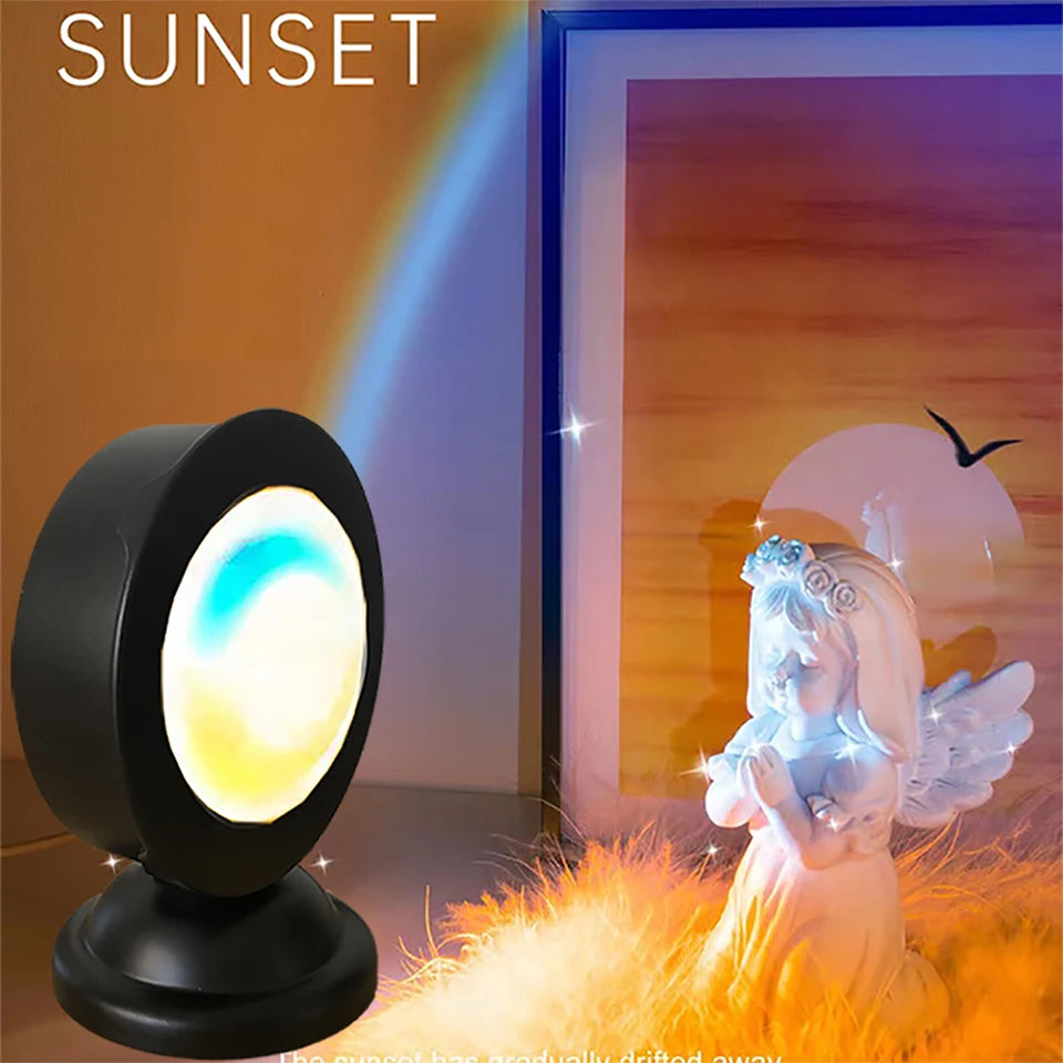 Mini USB Sunset Lamp Led Projector Night Light 16 Colors Switch Rainbow Atmosphere Home Bedroom Background Wall Decoration Gift - Dreamy-Designs Store Online