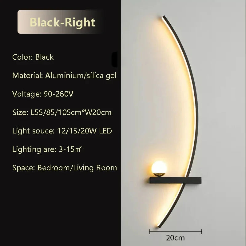 LED Wall Lamp 55/105CM Smart Remote Control Left Right Lighting Wall Sconces Bedroom Bedside Living Room Home Led Lights Lustre - Dreamy-Designs Store Online