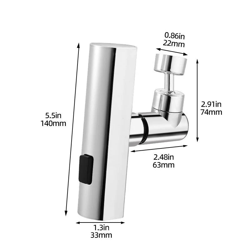 New Kitchen Waterfall Three-mode Universal Swivel Extension Faucet Splash-proof Nozzle Sink Multi-function