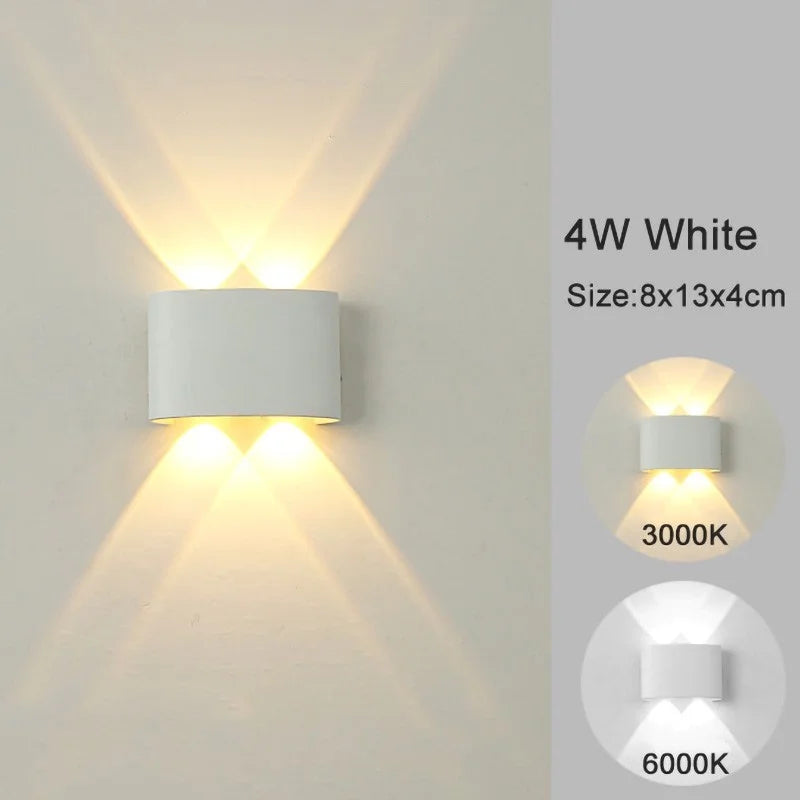 LED Wall Sconces Modern Indoor Outdoor Lamp, White Up Down Wall Mount Lights for Living Room Hallway Bedroom Decor - Dreamy-Designs Store Online