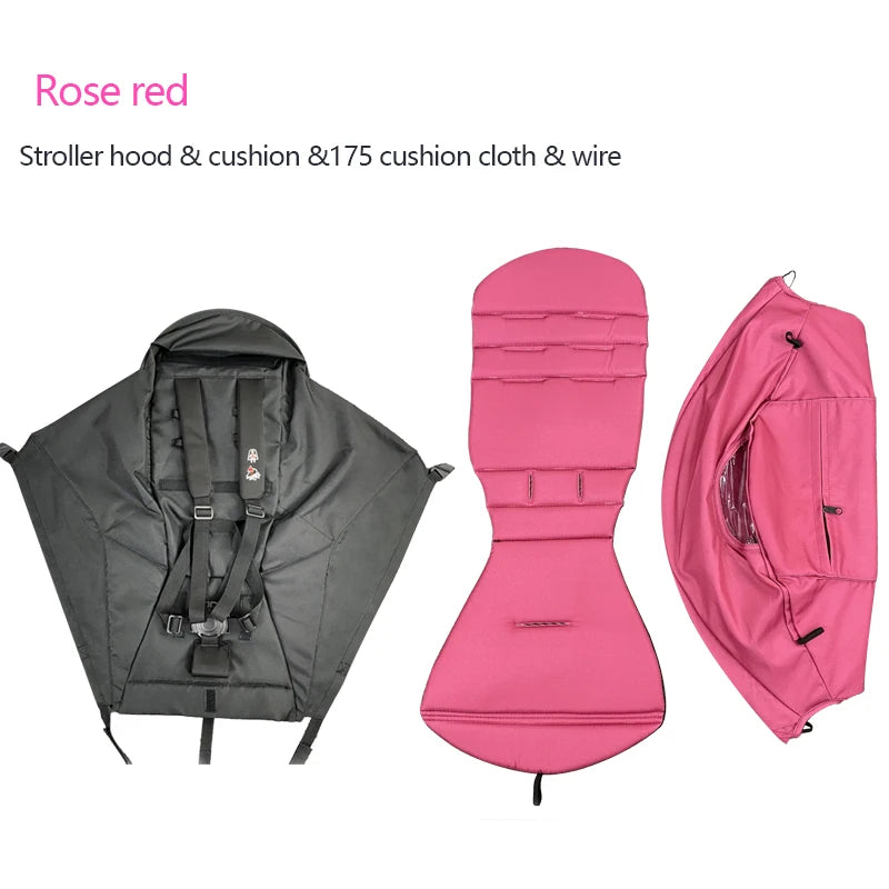 3pcs/set 175 Stroller Accessories Canopy Cover Seat Cushion For Babyyoya Sunshade Cover Seat Mattress With Zipper Pocket - Dreamy-Designs Store Online