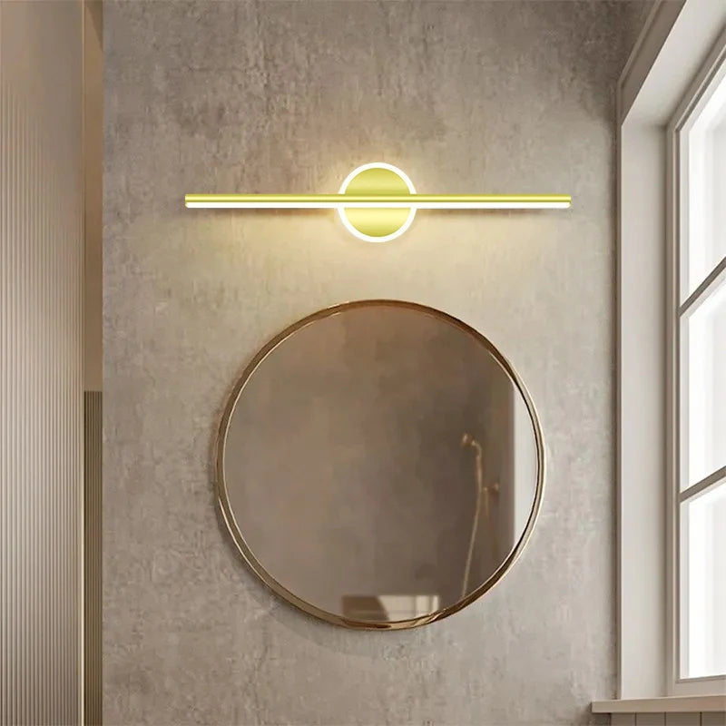 Modern LED Wall Lamp 40/60cm Mirror Light Bathroom Toilet Black Gold Long Strip Fixture Home Decor Led Lighting Lamps Lustre - Dreamy-Designs Store Online