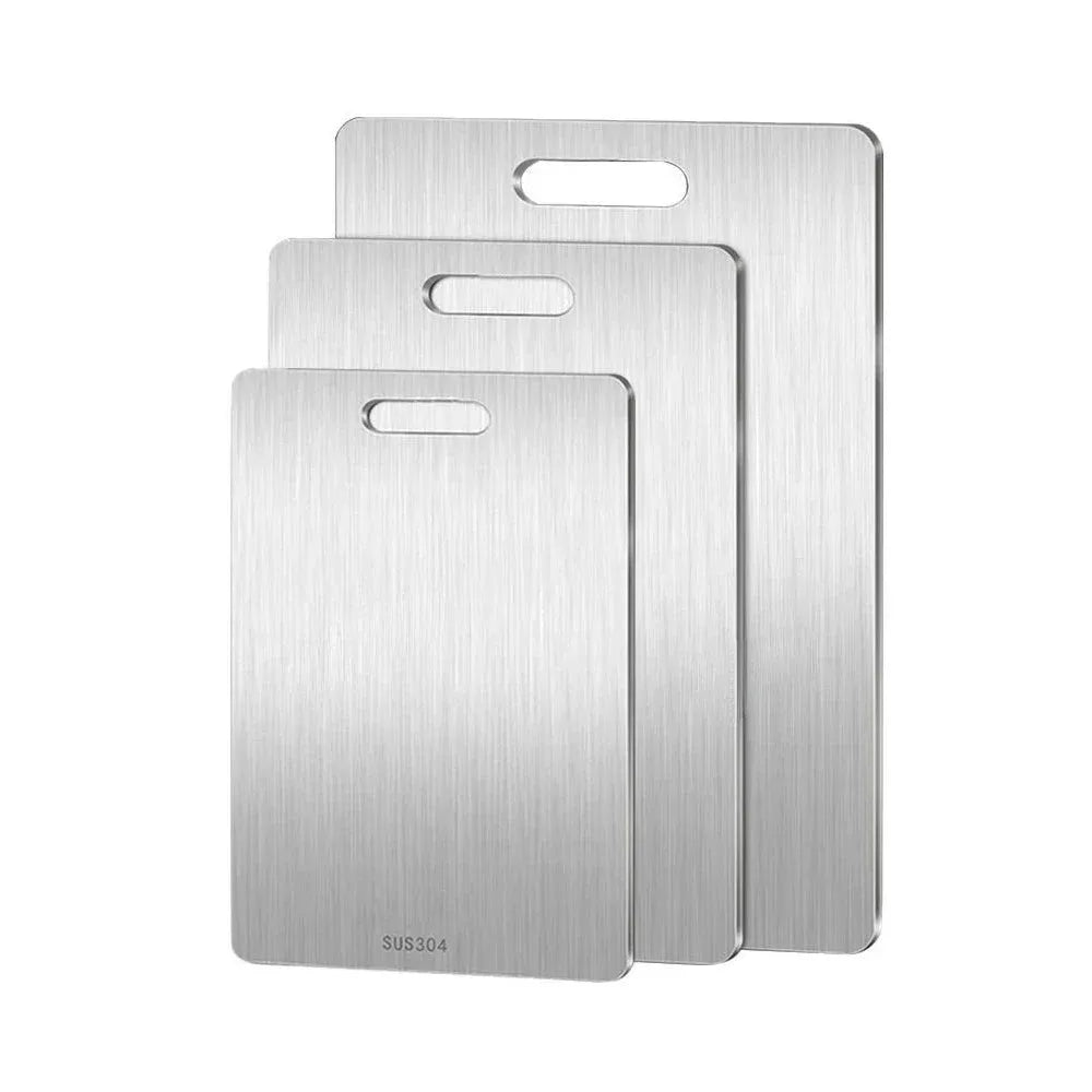 316 Stainless Steel Double-Sided Cutting Board / Chopping Block / Kneading Dough Board (Rectangle, Thickened, Eco-Friendly) For Kitchen & Household Use - Dreamy-Designs Store Online