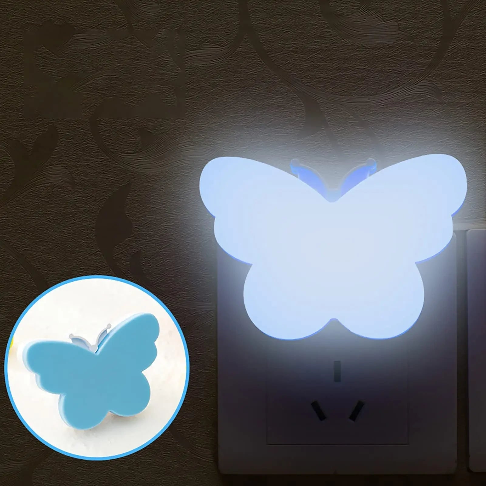 Butterfly Night Light Plug Into Wall Auto Dusk to Dawn Smart Sensor Night Light for Living Room Bedroom Bathroom Kids 220V EU - Dreamy-Designs Store Online