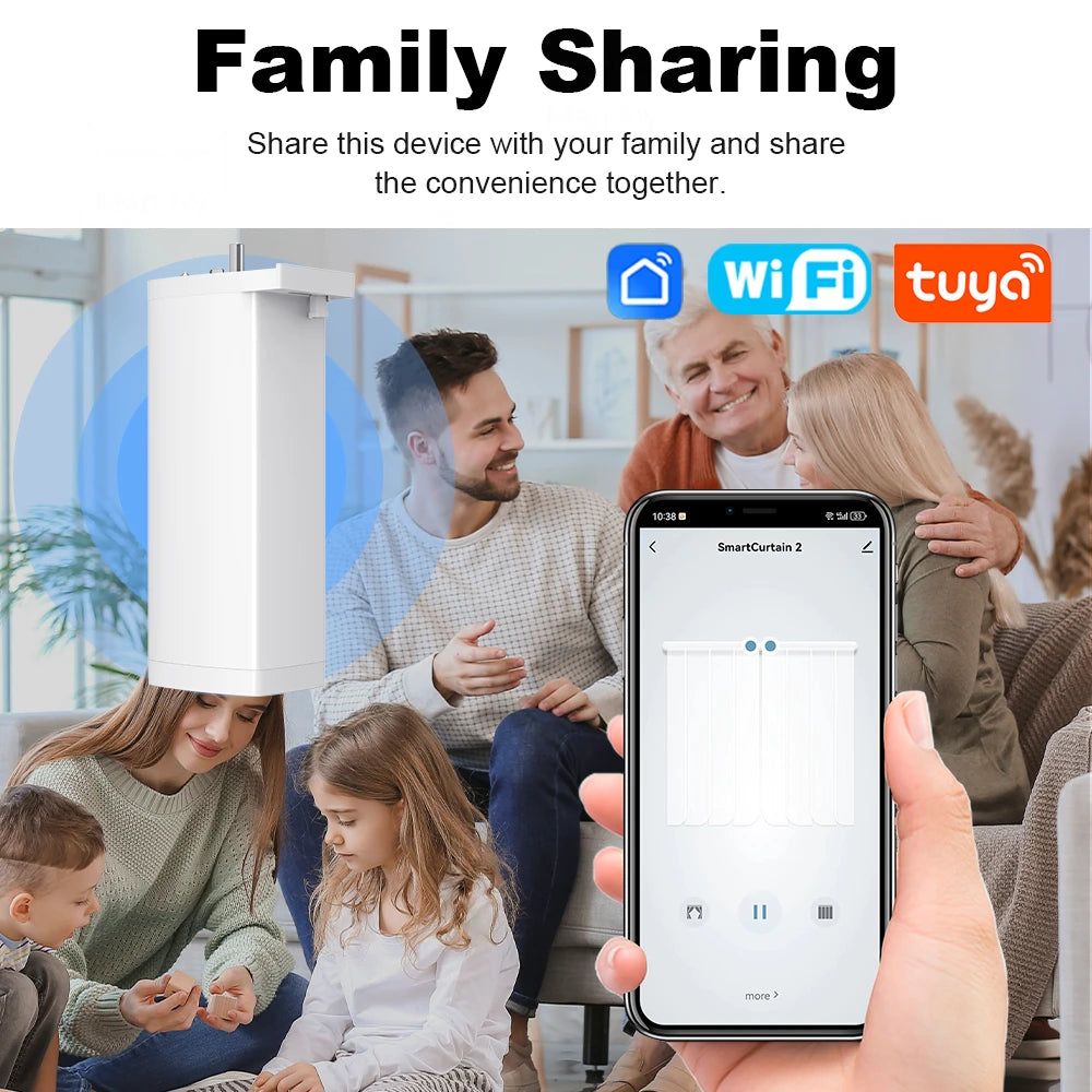 Tuya 155MM 4rd Smart Zigbee/WiFi Electric Shutter Curtain Motor Silent Motor with Remote APPVoice Control With Alexa Google Home