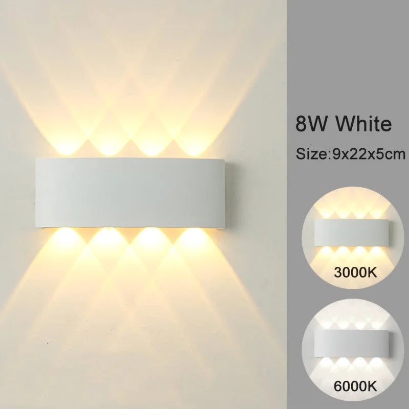 LED Wall Sconces Modern Indoor Outdoor Lamp, White Up Down Wall Mount Lights for Living Room Hallway Bedroom Decor - Dreamy-Designs Store Online