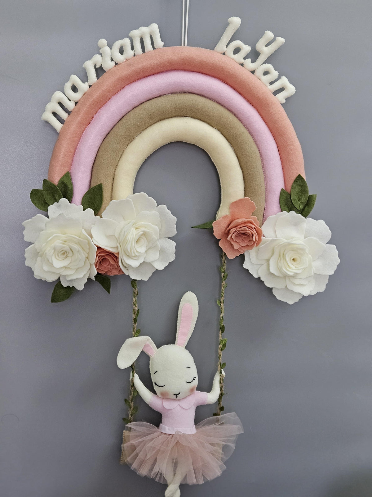 Rainbow Bunny Personalized Wall Art - Dreamy-Designs Store Online