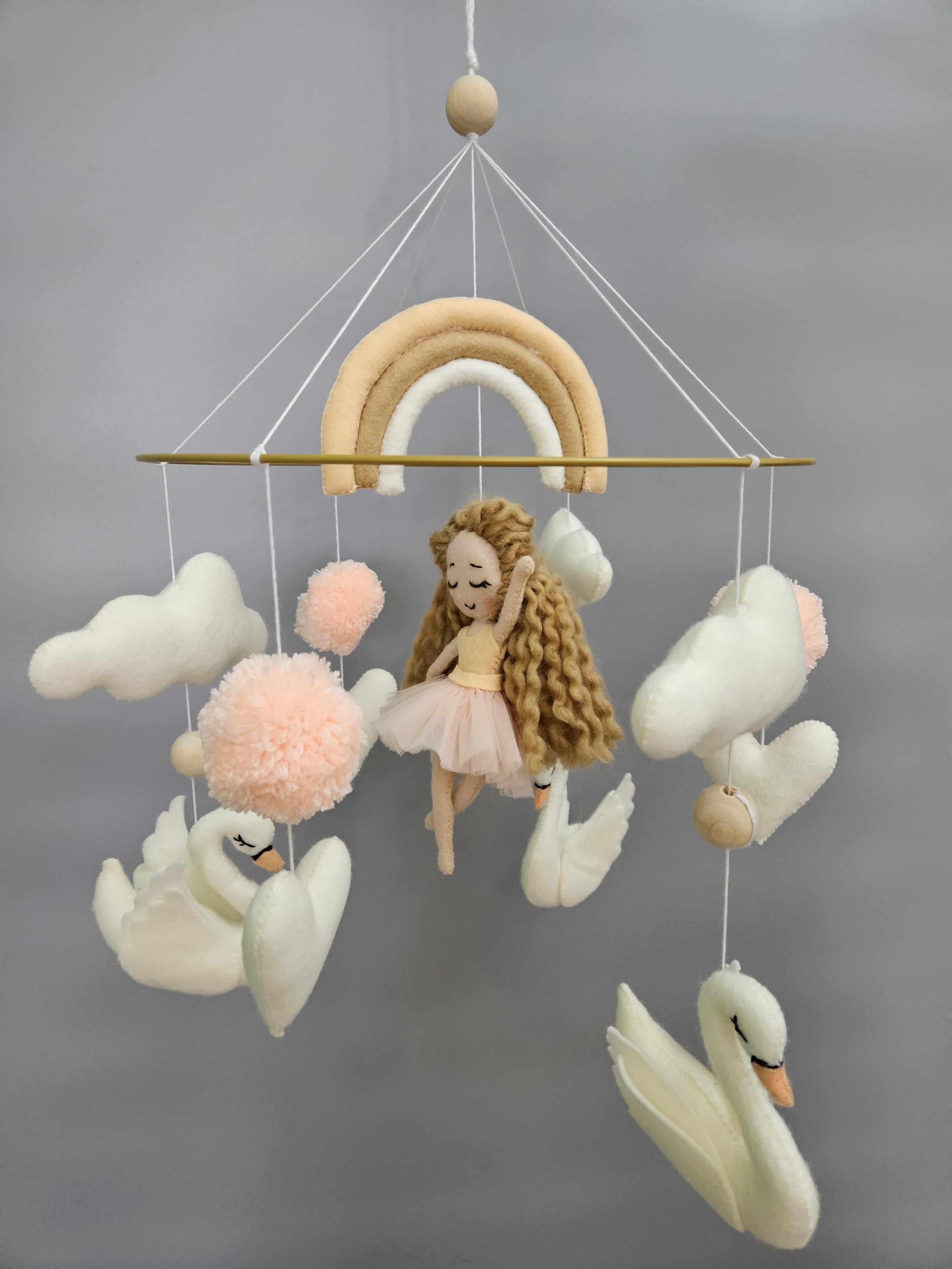 Handcrafted Wonder: Swan Princess Mobile - Dreamy-Designs Store Online