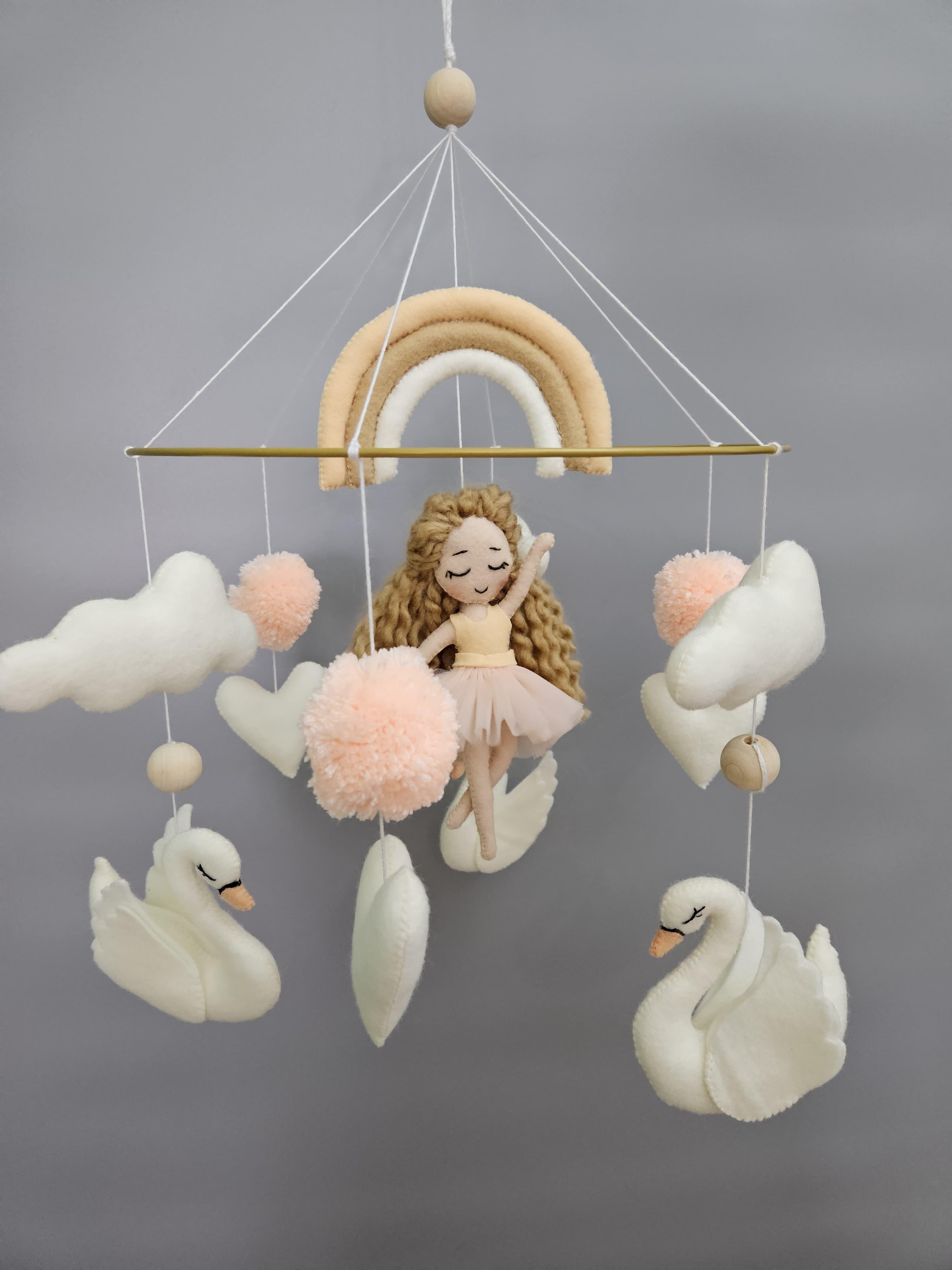 Handcrafted Wonder: Swan Princess Mobile - Dreamy-Designs Store Online