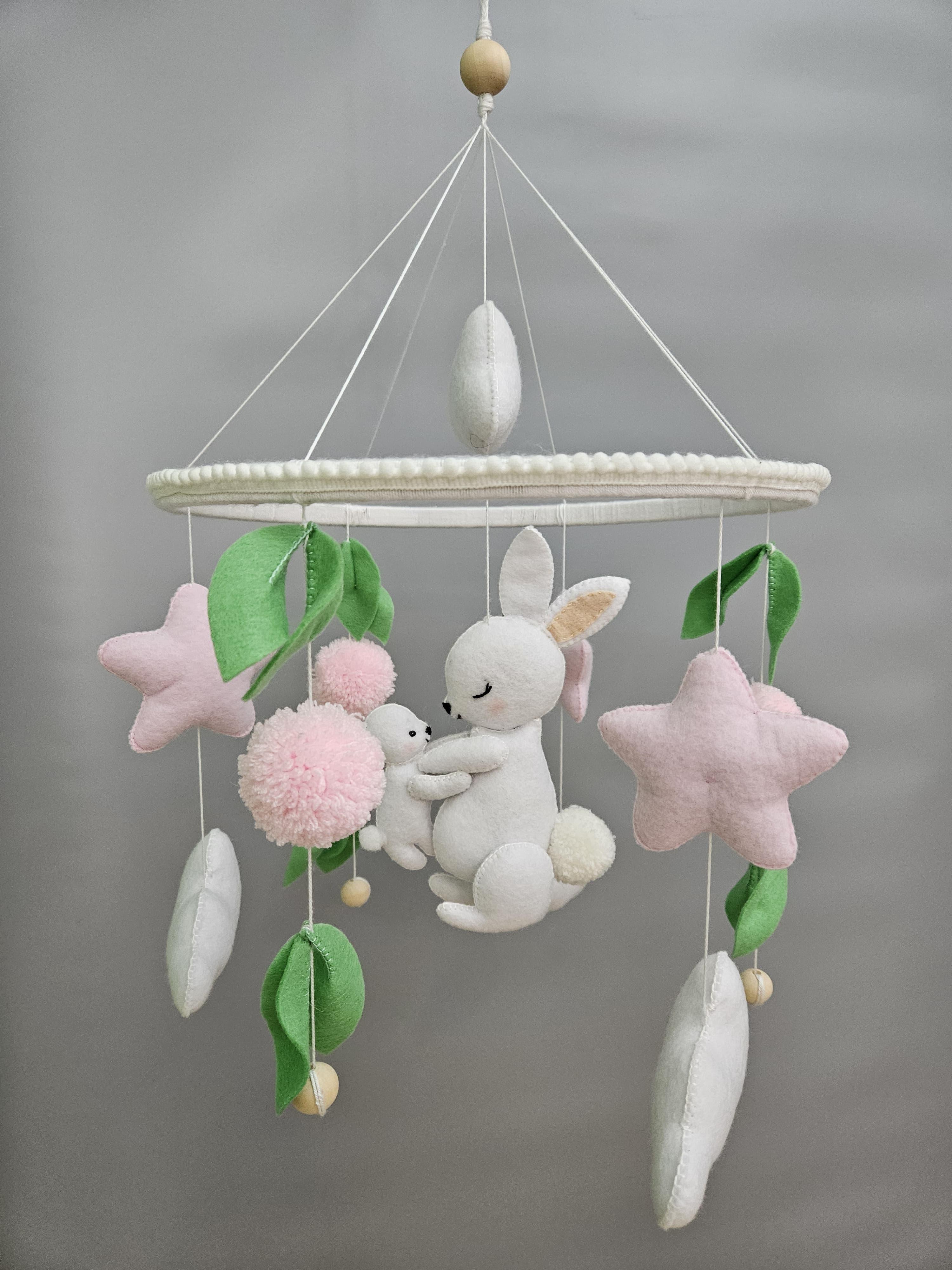 Handcrafted Bunny Mobile for Peaceful Nurseries - Dreamy-Designs Store Online