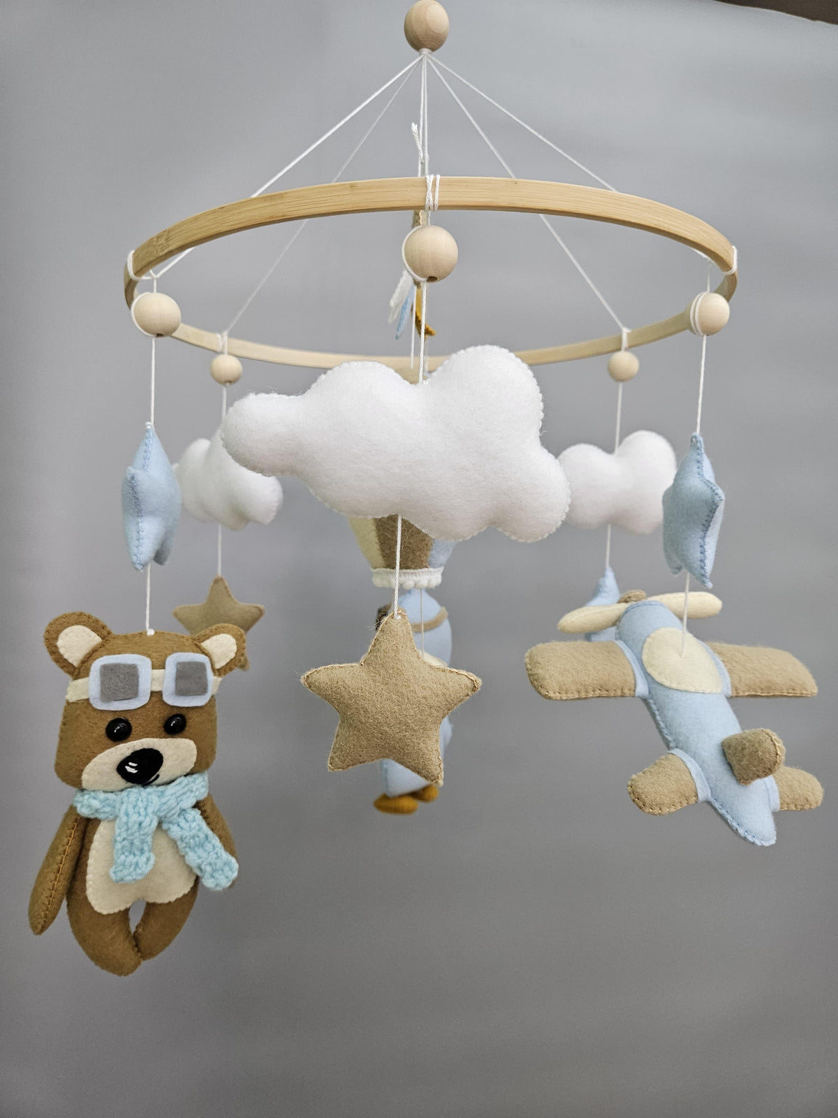 Aviator Bear Mobile: Dreamy Nursery Adventures - Dreamy-Designs Store Online