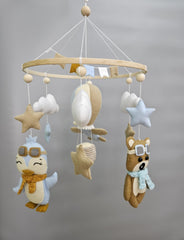 Aviator Bear Mobile: Dreamy Nursery Adventures - Dreamy-Designs Store Online