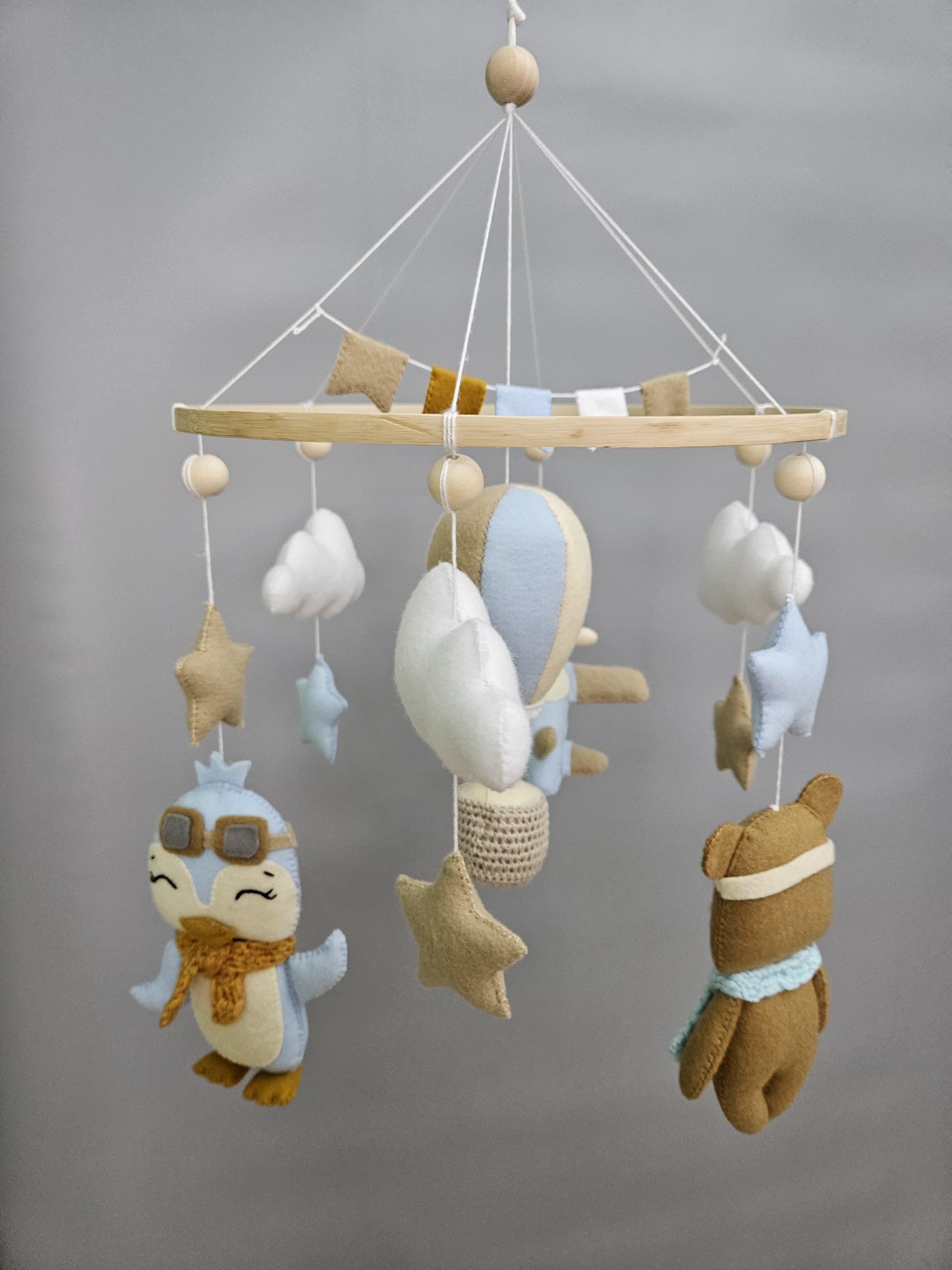 Aviator Bear Mobile: Dreamy Nursery Adventures - Dreamy-Designs Store Online