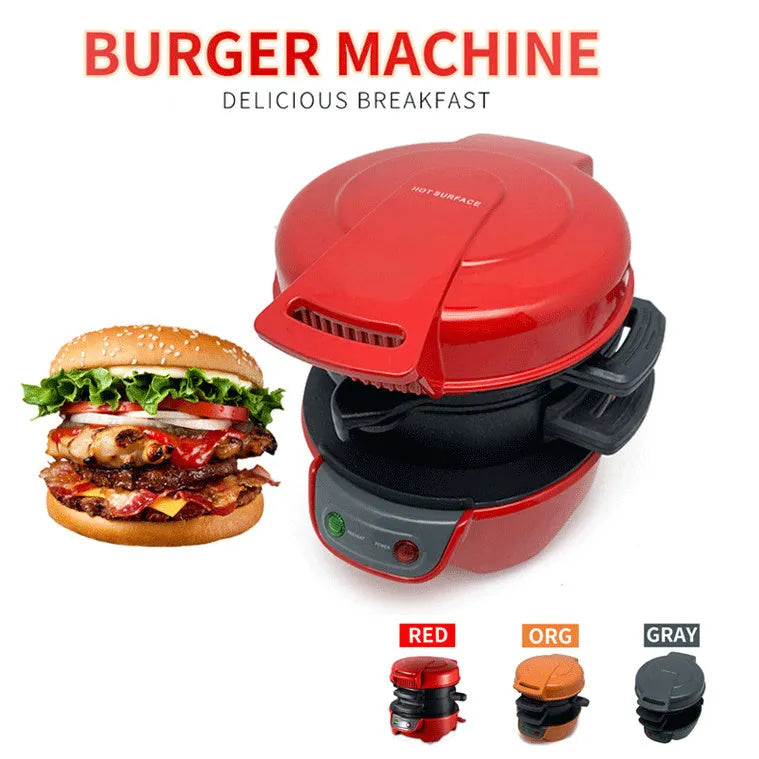 Household 3-in-1 Breakfast Machine (Sandwich Maker/Egg Cooker/Waffle Iron) - Multi-Function Electric Appliance (750W) - Available in Bright Red, Orange, Silver Gray - Dreamy-Designs Store Online