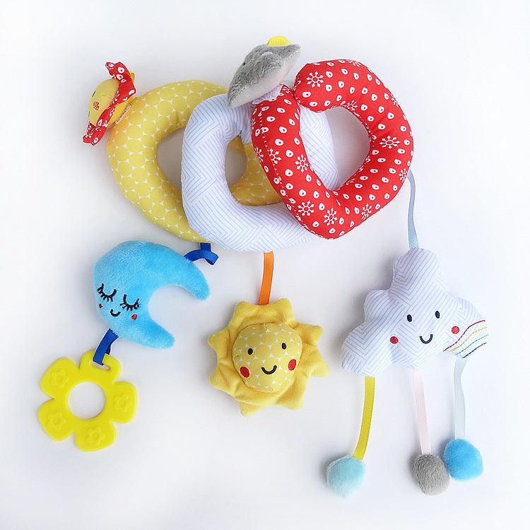 Star Moon Baby Rattle: 6-in-1 Sensory Toy for Infants - Dreamy-Designs Store Online