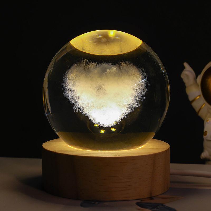 6 Designs: 3D Planet Crystal Ball Night Lamp | Cosmic Wonder - Dreamy-Designs Store Online