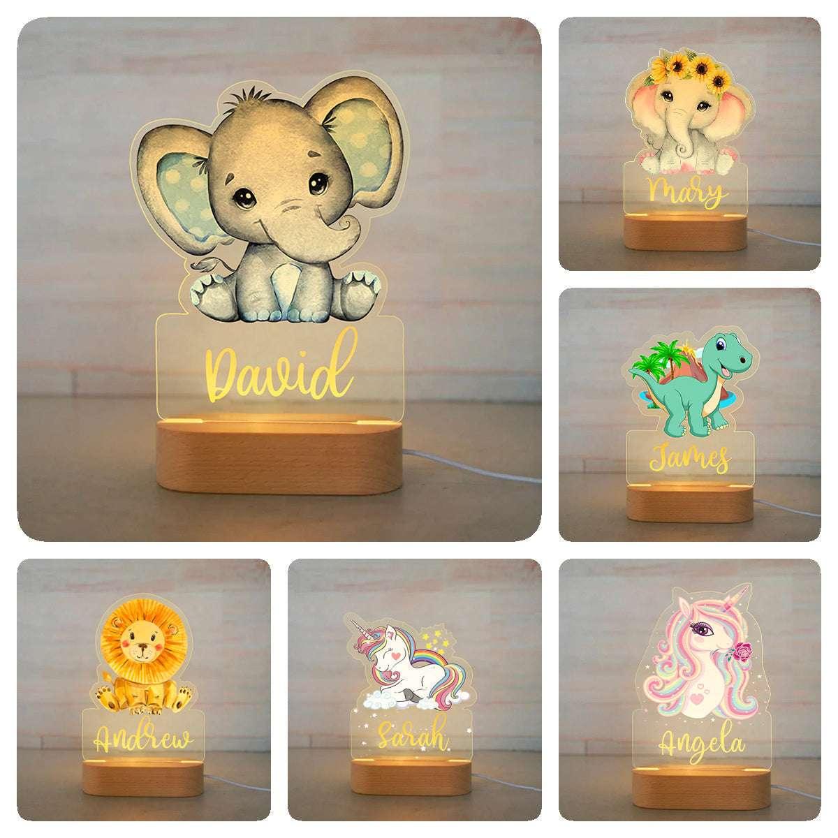 Animal Acrylic Night Light Children - Dreamy-Designs Store Online