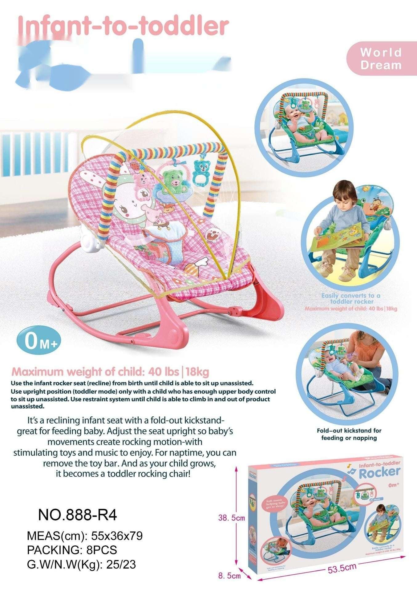 Baby Rocking Chair: Portable Comfort for 0-3 Years | 18kg Capacity - Dreamy-Designs Store Online