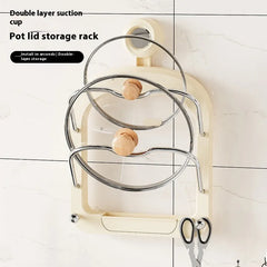 Suction Cup Lid Rack Placement Device // Punch-free Wall-mounted // Modern Simplicity Style // ABS Material // Easy Installation - Dreamy-Designs Store Online