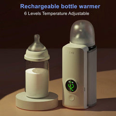 Portable Wireless Baby Bottle Warmer (USB Rechargeable) / 42°C Constant Temperature / Digital Display with 6-Speed Adjustment / Universal Insulation Sleeve - Dreamy-Designs Store Online