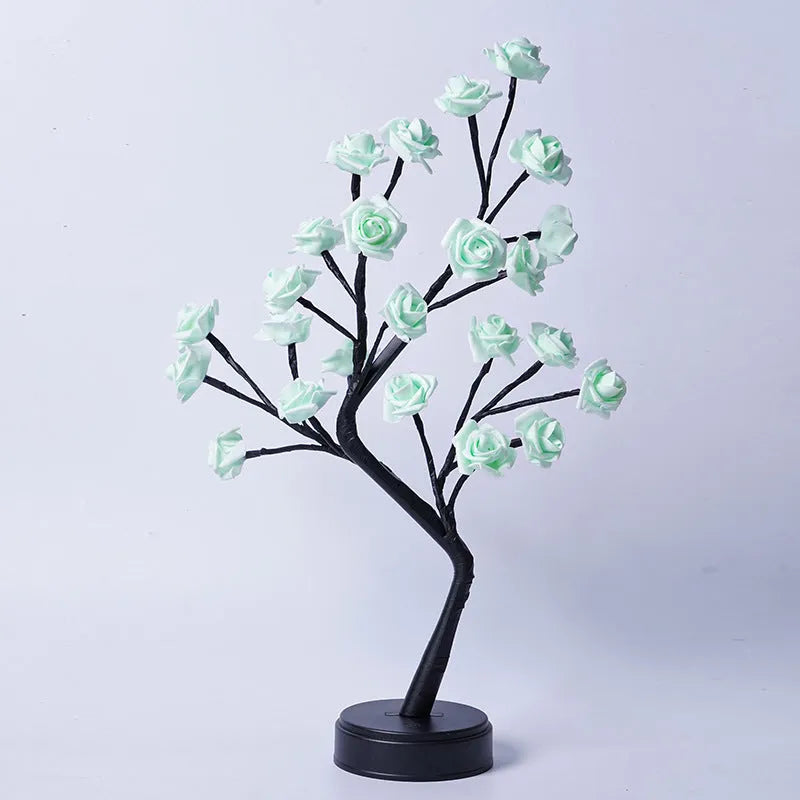 Flower Tree Rose Lamp (USB Powered) - Romantic Fairy Light Desk Decoration (8 Colors) / Wedding, Valentine's, Christmas Gift / Bendable Branches / LED Energy-Saving - Dreamy-Designs Store Online