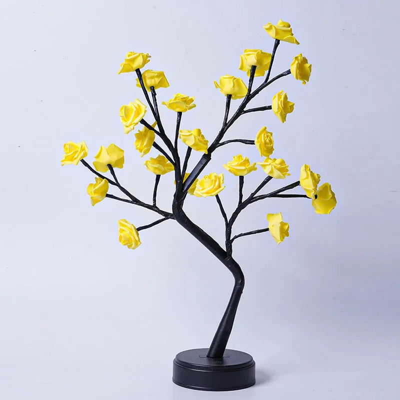 Flower Tree Rose Lamp (USB Powered) - Romantic Fairy Light Desk Decoration (8 Colors) / Wedding, Valentine's, Christmas Gift / Bendable Branches / LED Energy-Saving - Dreamy-Designs Store Online