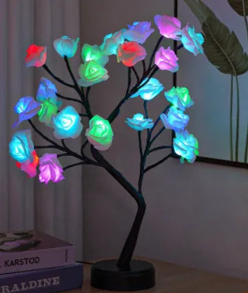 Flower Tree Rose Lamp (USB Powered) - Romantic Fairy Light Desk Decoration (8 Colors) / Wedding, Valentine's, Christmas Gift / Bendable Branches / LED Energy-Saving - Dreamy-Designs Store Online