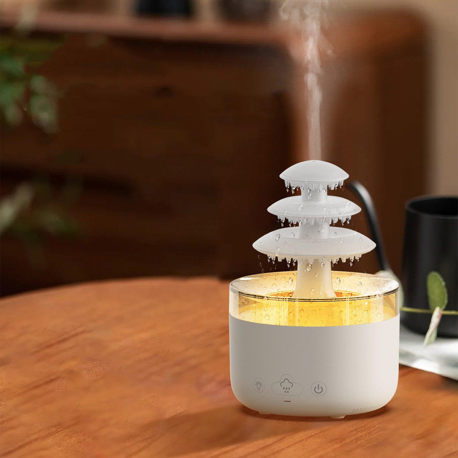 New Cloud Rain Air Humidifier Essential Oil Aromatherapy Diffuser USB Mute Mist Air Humidifier With Colorful Light - Dreamy-Designs Store Online