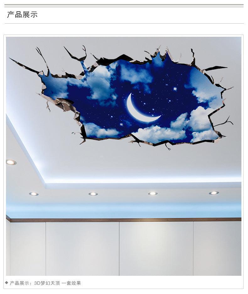 Space Planet Wall Stickers Bedroom Living Room Ceiling Decoration Stickers 3D Stereo - Dreamy-Designs Store Online