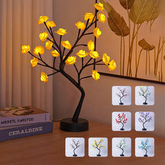 Flower Tree Rose Lamp (USB Powered) - Romantic Fairy Light Desk Decoration (8 Colors) / Wedding, Valentine's, Christmas Gift / Bendable Branches / LED Energy-Saving - Dreamy-Designs Store Online