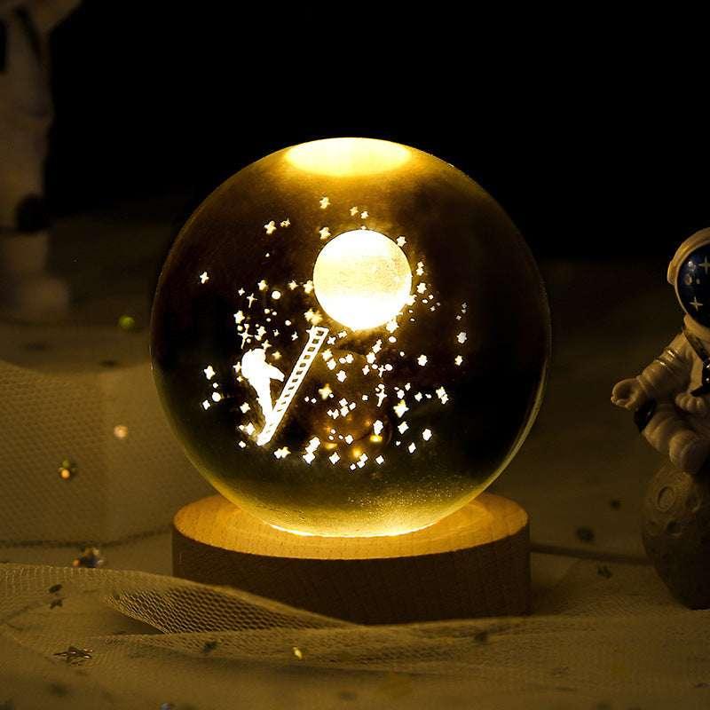 6 Designs: 3D Planet Crystal Ball Night Lamp | Cosmic Wonder - Dreamy-Designs Store Online