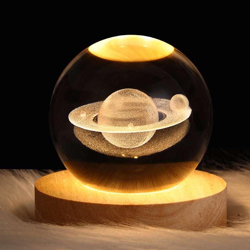 6 Designs: 3D Planet Crystal Ball Night Lamp | Cosmic Wonder - Dreamy-Designs Store Online