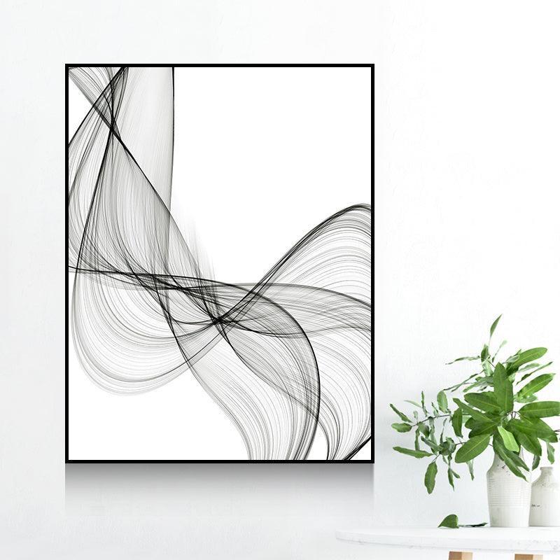 Decorative Painting For Vertical Meter Box - Nordic Abstract Canvas Art (35x45cm) - Hydraulic Lift Frame (Black/White) - Waterproof - Single Frame - PS Material - Dreamy-Designs Store Online