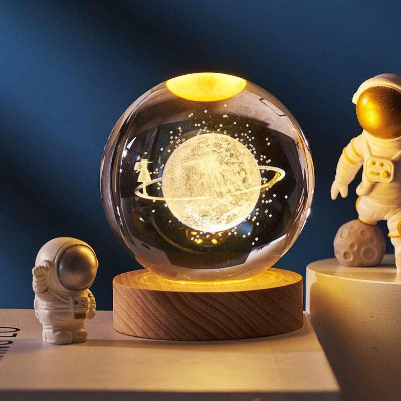 6 Designs: 3D Planet Crystal Ball Night Lamp | Cosmic Wonder - Dreamy-Designs Store Online