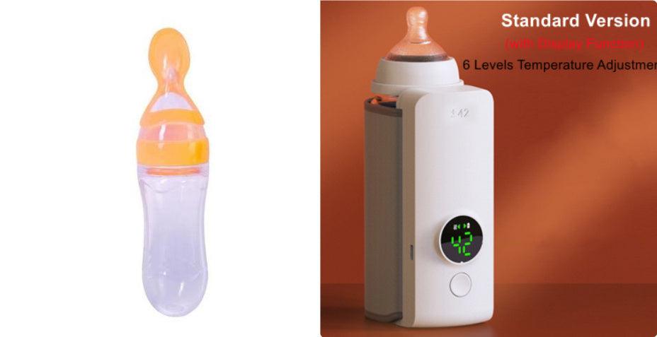 Portable Wireless Baby Bottle Warmer (USB Rechargeable) / 42°C Constant Temperature / Digital Display with 6-Speed Adjustment / Universal Insulation Sleeve - Dreamy-Designs Store Online