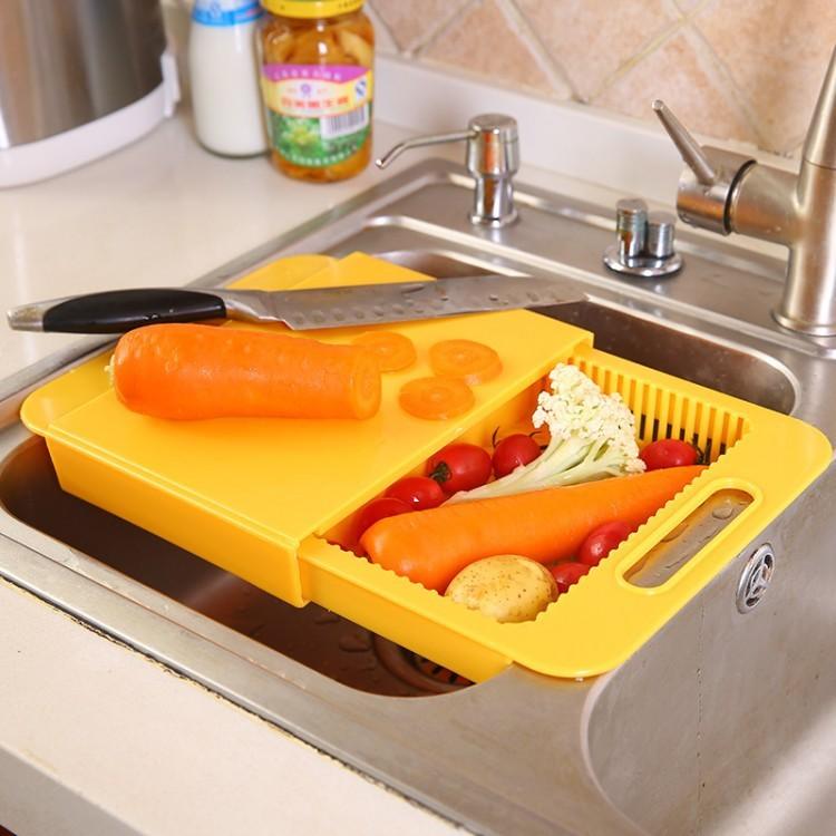 Multifunction Kitchen Chopping Block (36x23x4cm) / Sink Drain Basket / Cutting Board / Vegetable & Meat Tool / PP & TPE Material / Kitchen Accessory - Dreamy-Designs Store Online