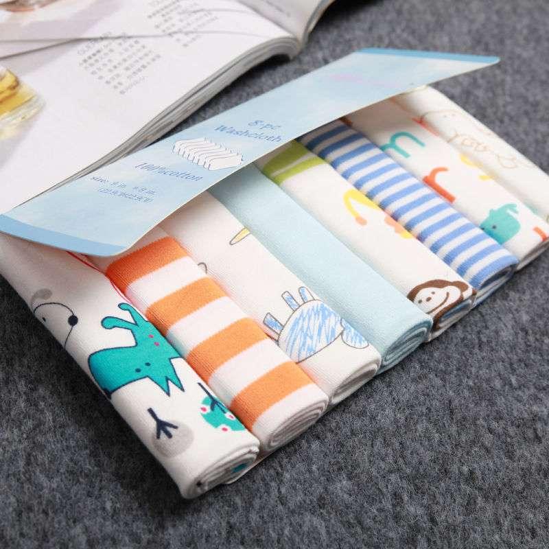 8-Pack Pure Cotton Baby Saliva Towels | Soft & Gentle - Dreamy-Designs Store Online