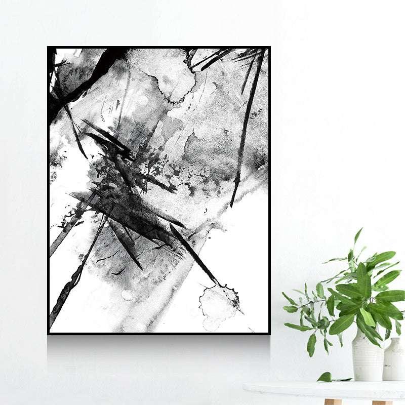 Decorative Painting For Vertical Meter Box - Nordic Abstract Canvas Art (35x45cm) - Hydraulic Lift Frame (Black/White) - Waterproof - Single Frame - PS Material - Dreamy-Designs Store Online