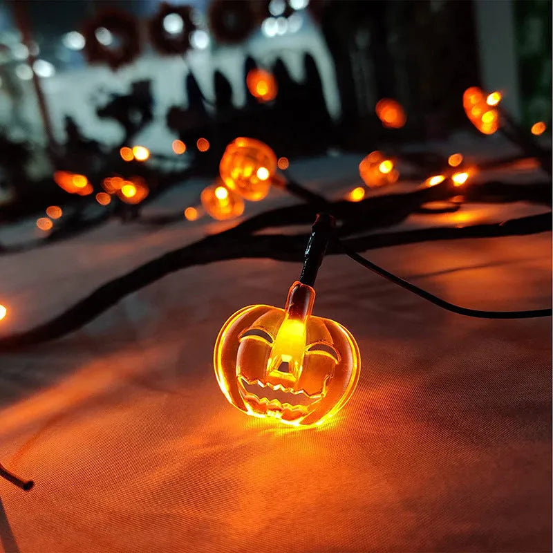 Halloween LED Willow Vine String Light (Cool Cartoon Bat & Pumpkin Decoration) / Indoor & Outdoor Party House Decor / 100 LEDs / 2000mm Length - Dreamy-Designs Store Online