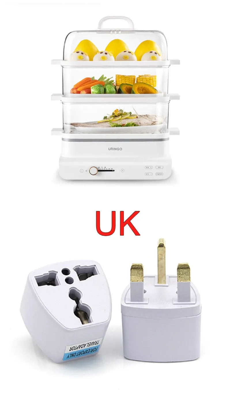 Household Small Multi Function Electric Steamer (3-Tier) (10L+) (White) (355 * 275 * 439mm) - Dreamy-Designs Store Online