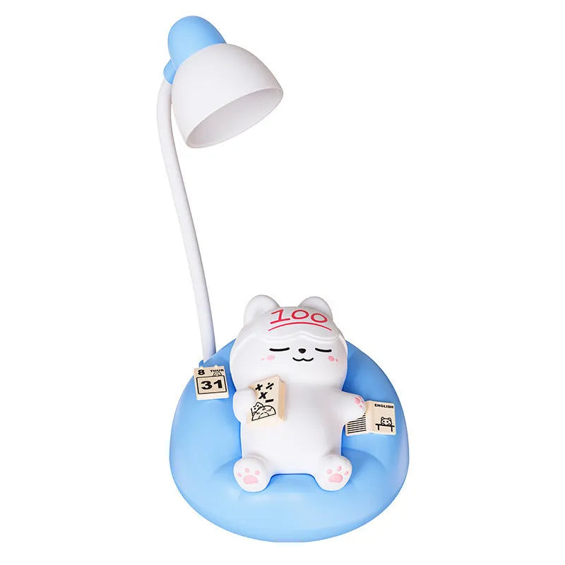 Creative Sleeping Cat Small Night Lamp (Blue/Pink/White/Yellow) - USB Rechargeable Pat Lamp with Adjustable Brightness - Dreamy-Designs Store Online